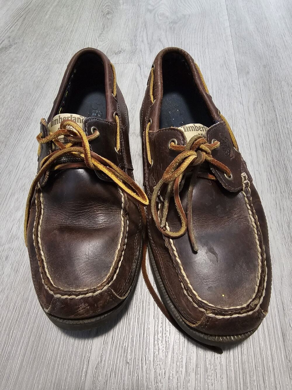 TIMBERLANDS Earth Keepers Heritage 2 Eye Boat Shoes Mens 8.5 Brown Leather